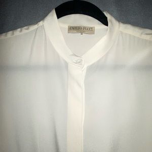 WOMEN’S “EMILIO PUCCI” GRANDAD COLLOR SHIRT IN CREAM